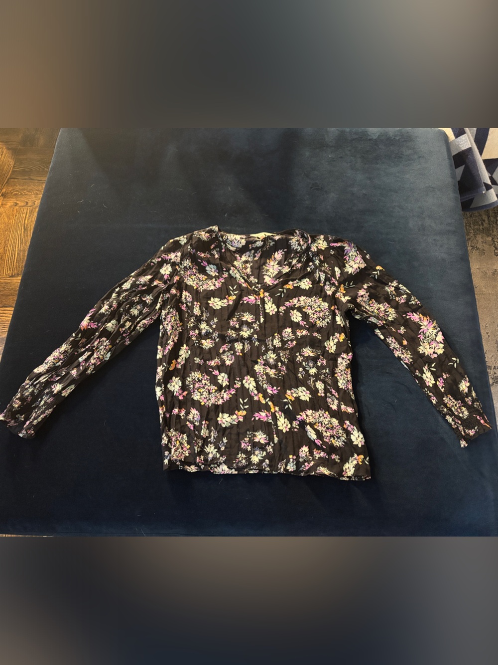 Rebecca Taylor Black Floral Long-Sleeve Blouse - Pink & Cream Print